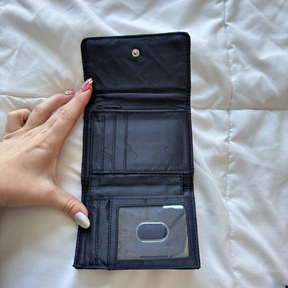 Vera Bradley Womens Navy Blue Quilted Tri-Fold Small Wallet 5x4 - Picture 4 of 9